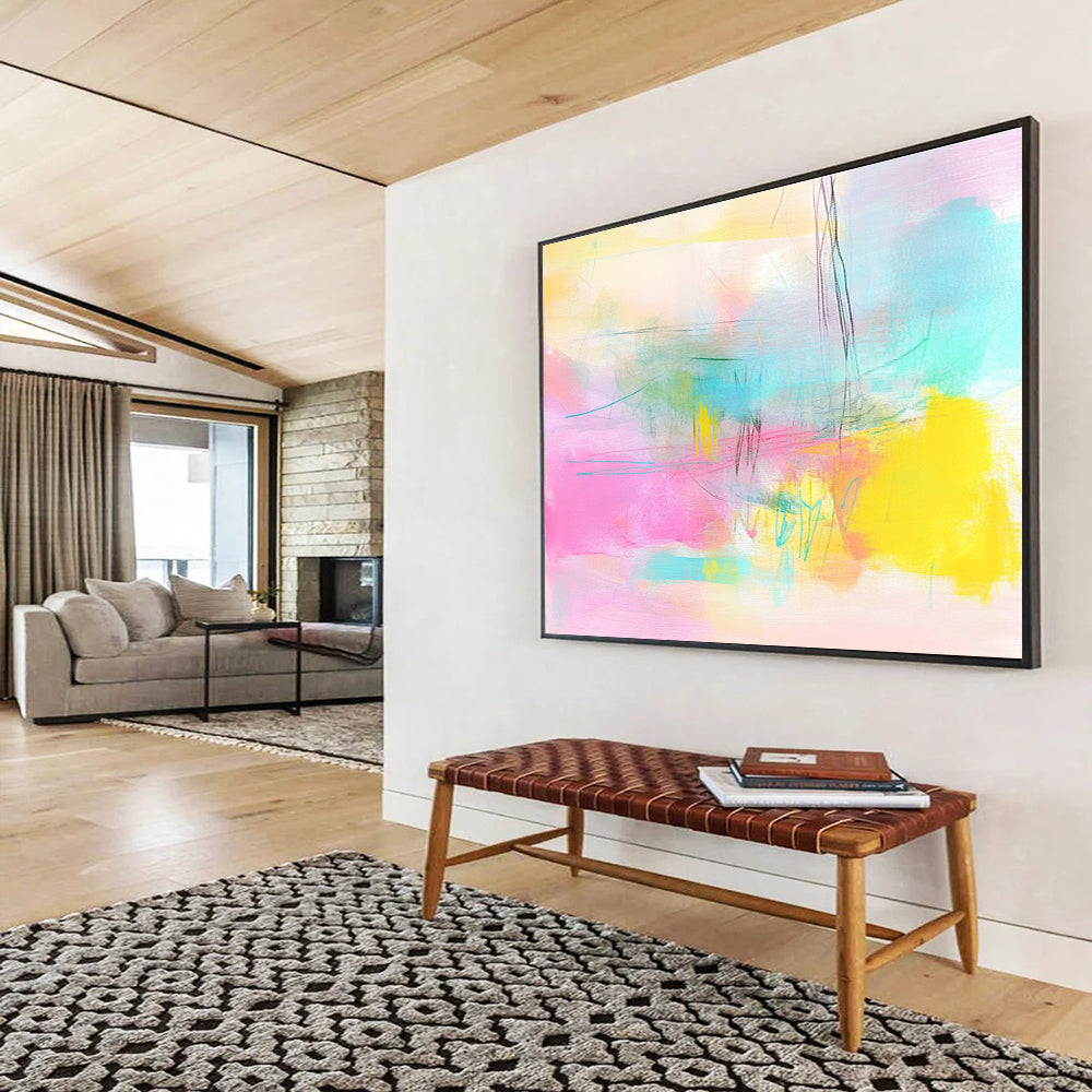 Pastel Color Abstract with Soft Brushstrokes Abstract Painting ABS370