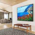 Sea and Roses Abstract Painting for Mediterranean - Style Villas YHT424