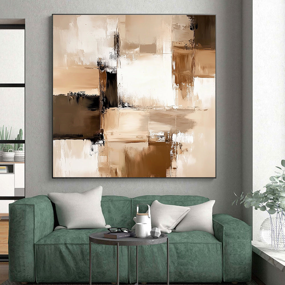 Beige Abstract Composition Painting with Gentle Harmony WINK342