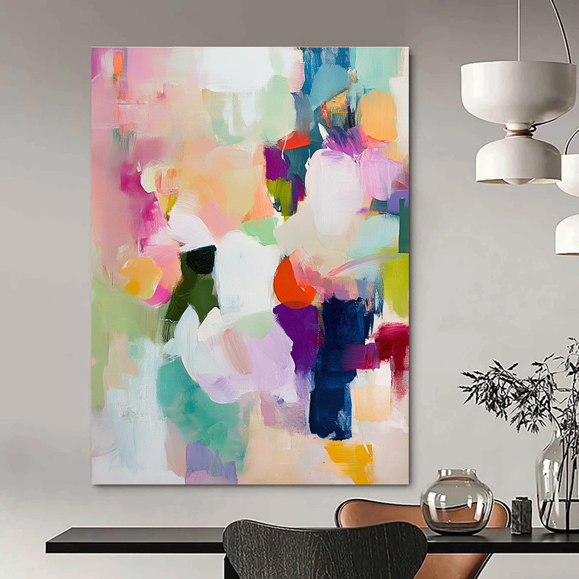 Pastel Color Burst Abstract Painting for Light - Hearted Breakfast Nooks GAB0911