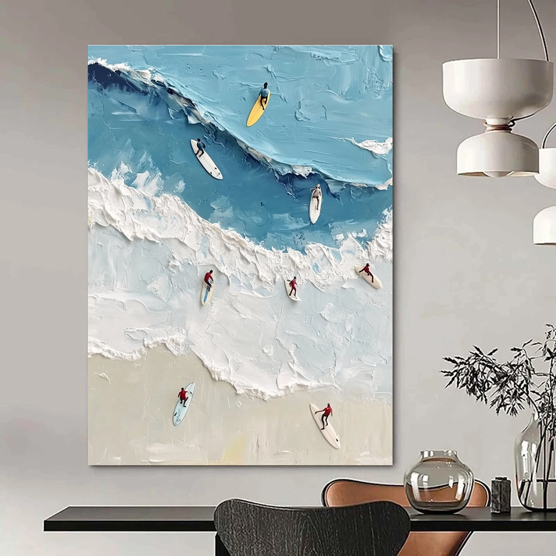 Surfers on Waves Dynamic Abstract Painting for Energetic Spaces GAB1482