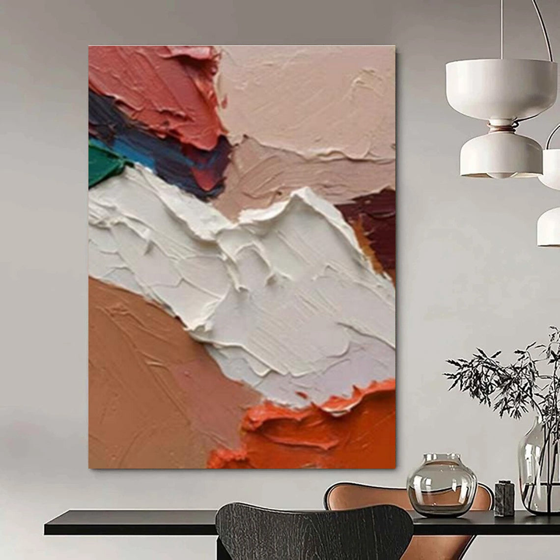 Tactile Textured Color Palette Abstract Painting for Artistic Spaces HENG263