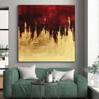 Red Gold Abstract Painting with Regal Drama WINK729