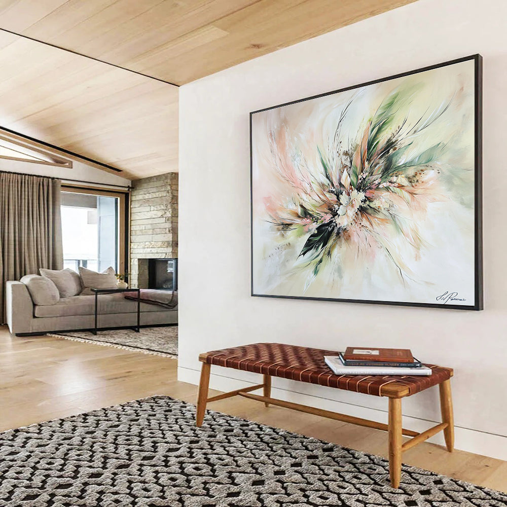 Delicate Floral Bouquet Art Capturing Romantic Essence with Gentle Brushstrokes Abstract Painting ABS146