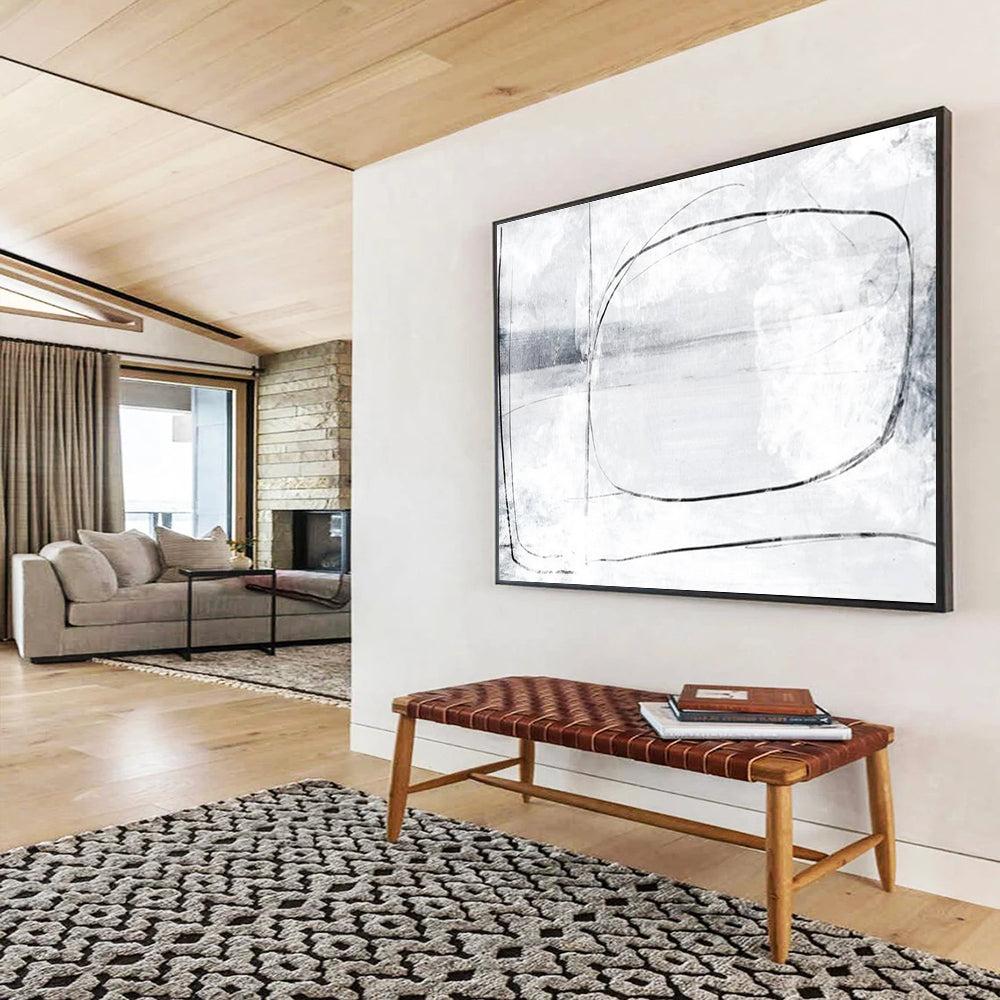 Minimalist Line Abstract Painting for Modern Offices YHT140