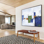 Abstract Geometric "02" with Colorful Blocks Abstract Painting ABS323