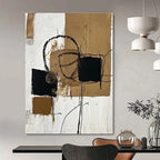 Brown and Black Abstract Marks Abstract Painting for Industrial - Chic Lofts GAB1375