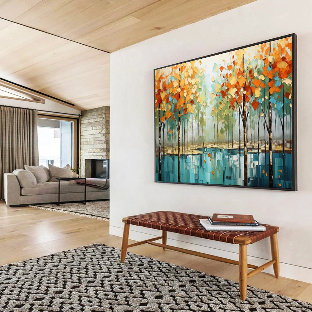 Autumn Forest Abstract Painting for Nature - Inspired Hotels YHT163