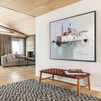 Impressionist Venice Scene Painting with Soft Blended Hues ABS568