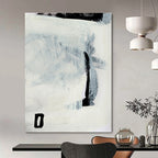 Subtle Black - White Abstract Painting for Zen - Inspired Reading Nooks HENG204