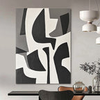 Black and White Geometric Abstract Painting for Modern Art Studios GAB0789