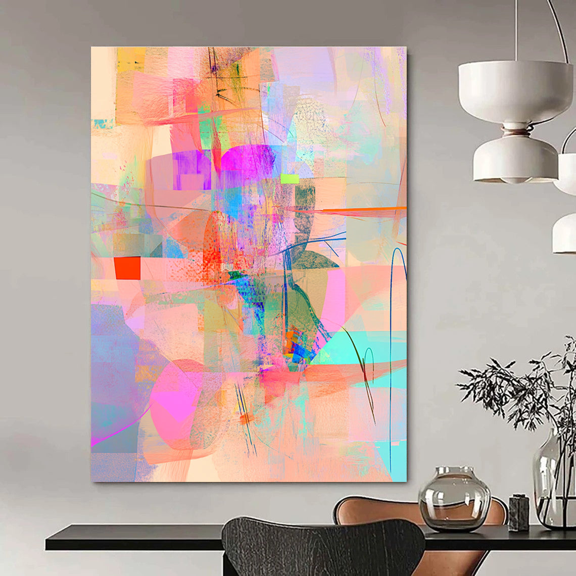 Colorful Collage Abstract Painting for Creative Studios GAB1028
