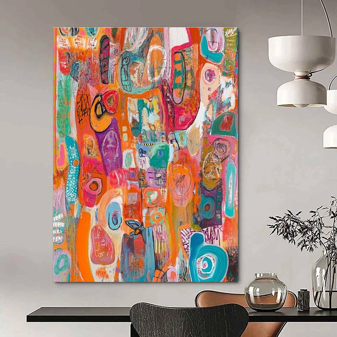 Orange - Toned Abstract Collage - Eclectic Mixed - Media Art GAB0383