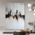 Monochrome Cityscape Abstract Painting for Urban - Themed Lofts GAB1397