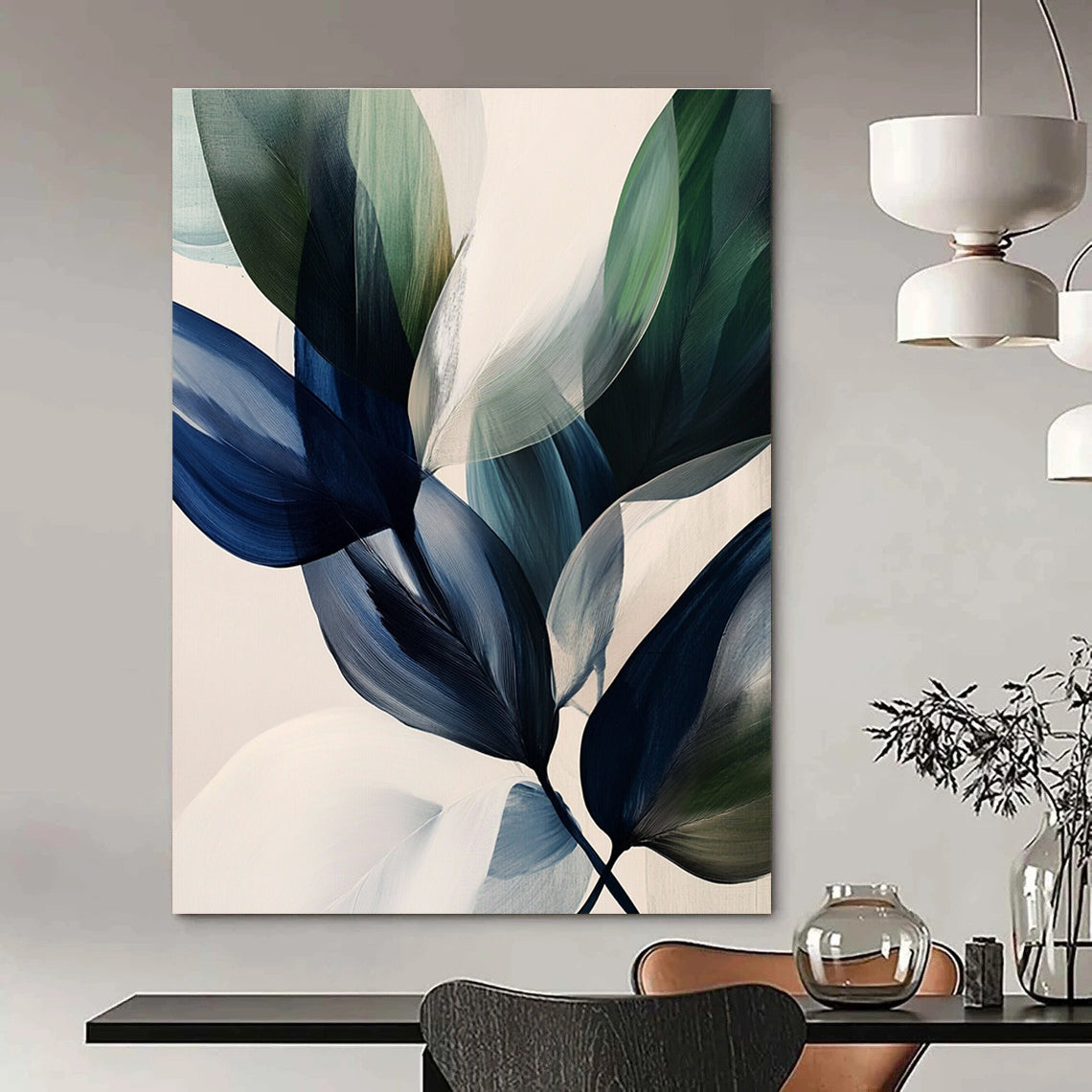 Transparent Abstract Leaves Painting for Modern Living Rooms GAB1149