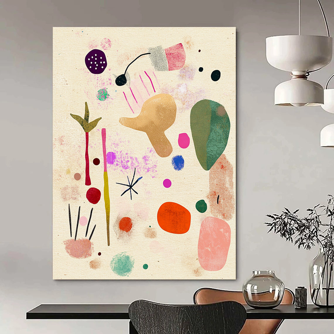 Abstract Colorful Shapes Painting for Bohemian - Style Kids’ Rooms GAB1326