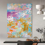 Pastel and Gold Abstract Painting for Chic Bridal Suites HENG464