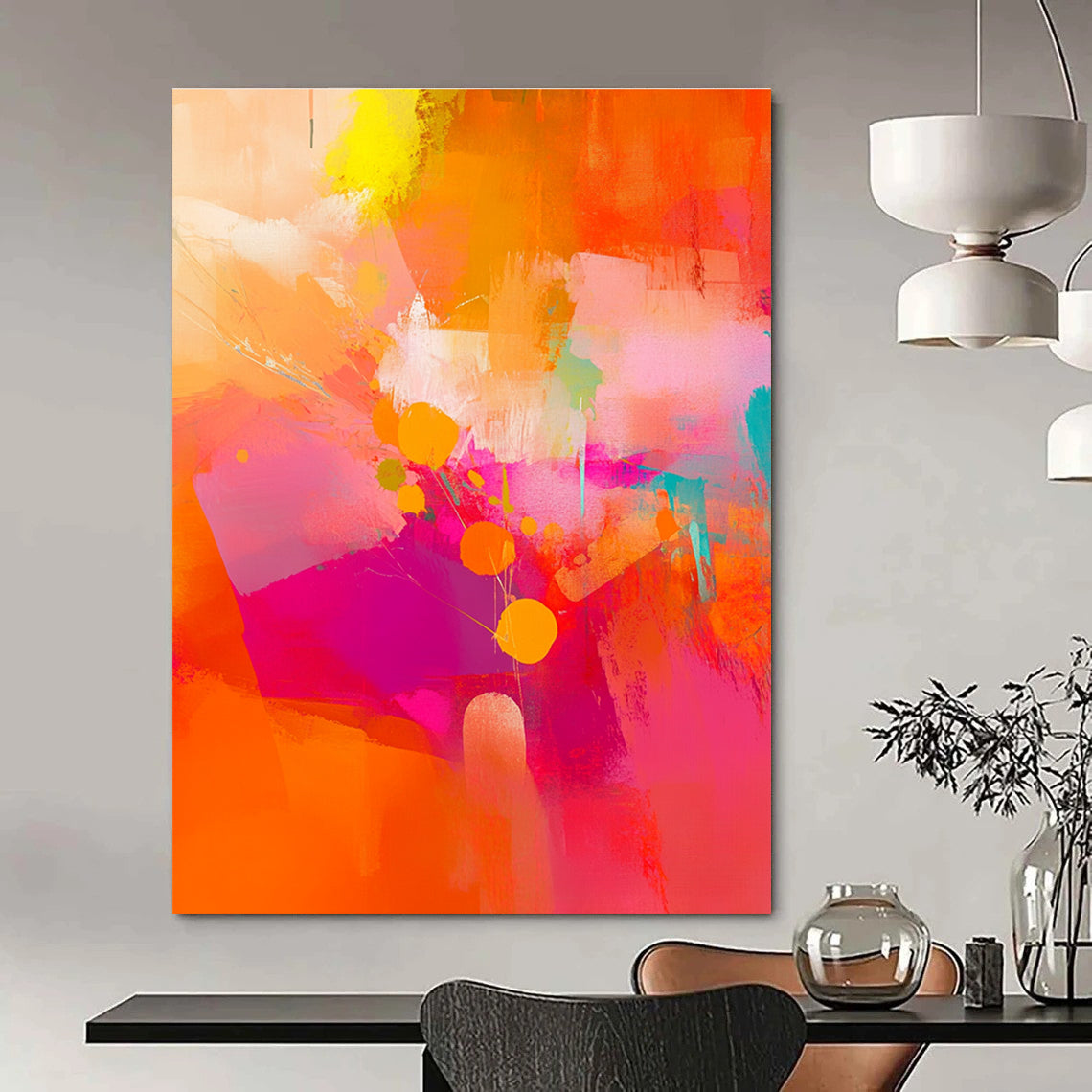 Vivid Abstract Flower - Inspired Painting in Bold Colors GAB0666