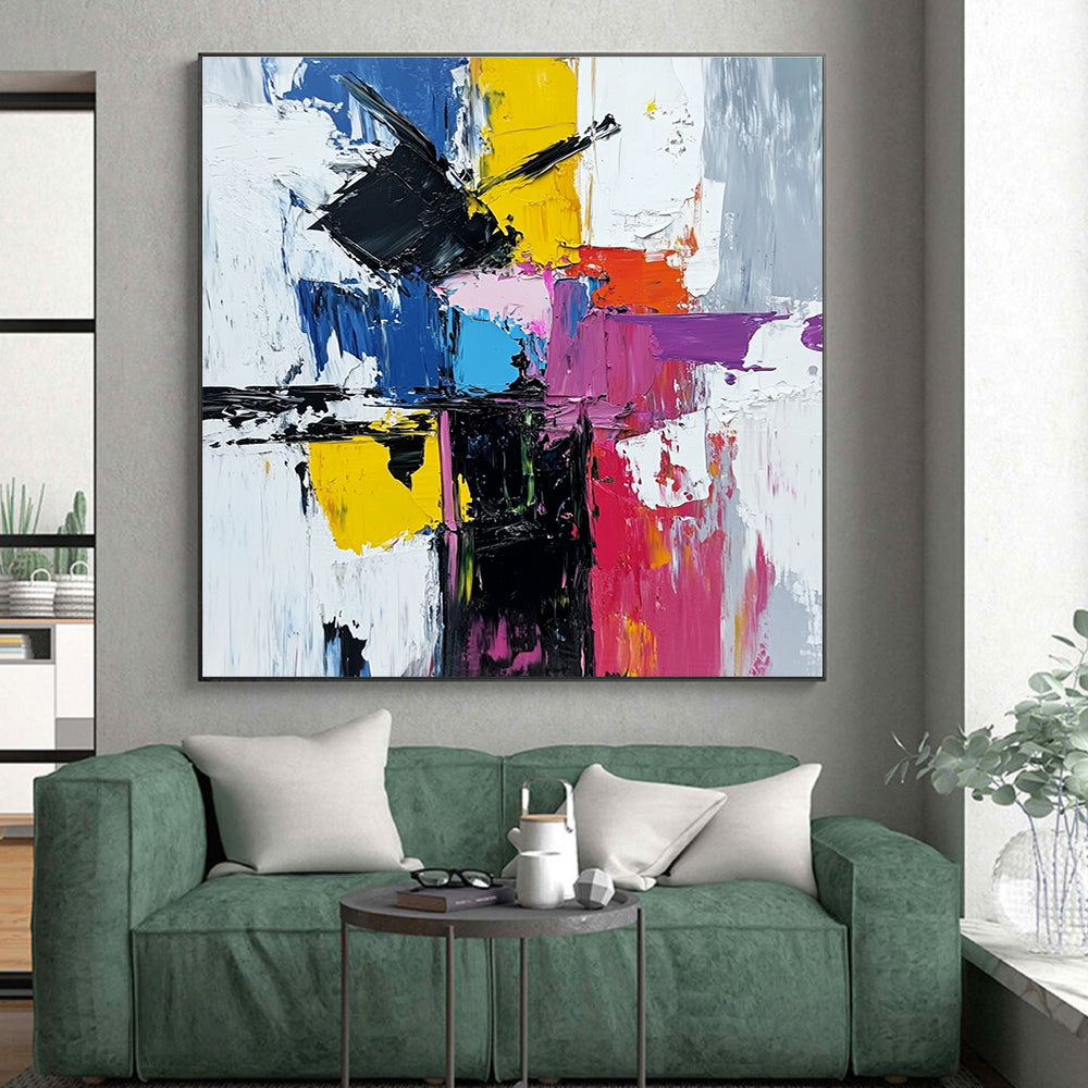 Colorful Block Abstract Painting with Vibrant Energy WINK732