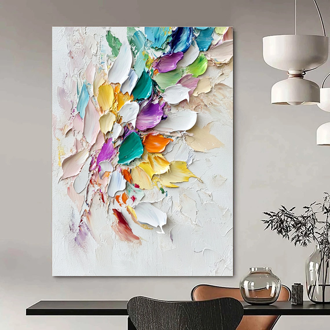 Textured Flower Burst - 3D Floral Abstract Painting GAB0635