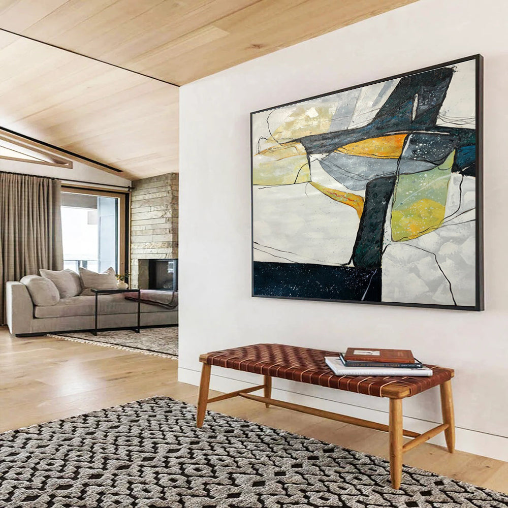 Geometric Abstract Modern Painting for Contemporary Spaces YHT037