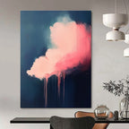Pink Dripping Cloud Abstract Painting for Bohemian - Styled Living Rooms GAB1104