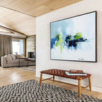 Blue and Green Abstract Landscape with Bold Brushstrokes Abstract Painting ABS373