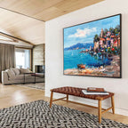 Coastal Town Abstract Painting for Nautical - Inspired Living Areas YHT230
