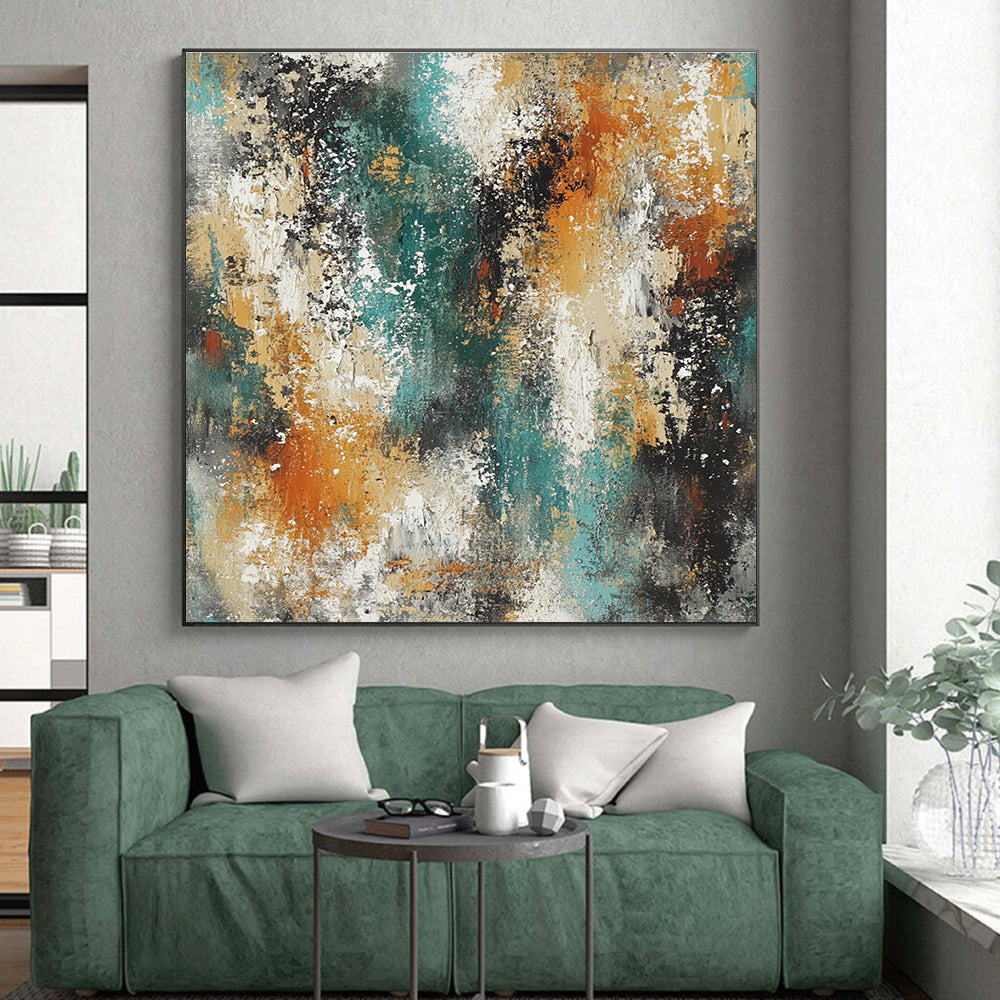 Textured Color Burst Abstract Painting with Vibrant Energy WINK783