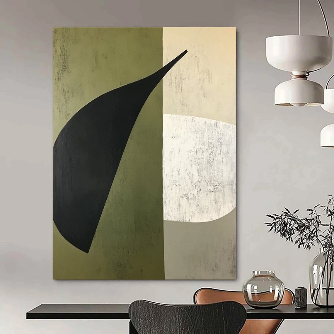 Abstract Leaf Shapes Painting for Nature - Inspired Offices GAB1148