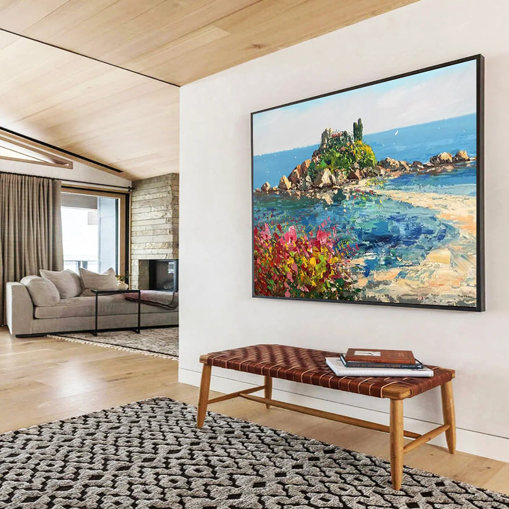 Island Blossom Abstract Painting for Beachfront Home Bedrooms YHT469