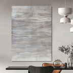 Light Grey Waves Subtle Abstract Painting for Sophisticated Spaces GAB1486