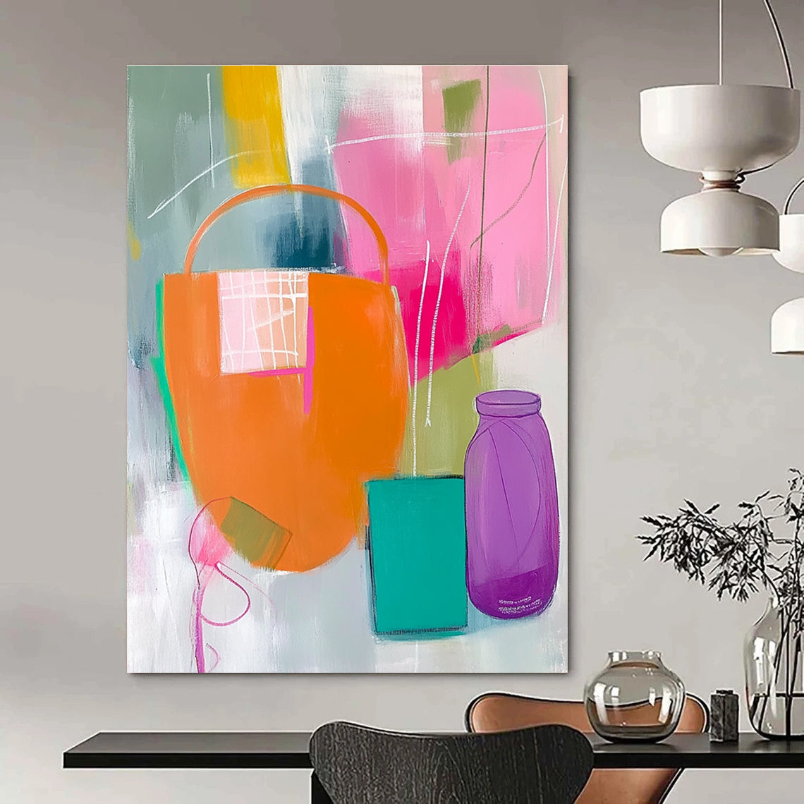 Still Life Abstract Painting for Contemporary Kitchen Dinettes GAB1219
