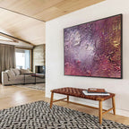 Textured Purple Abstract Painting for Luxury Wine Bars YHT361