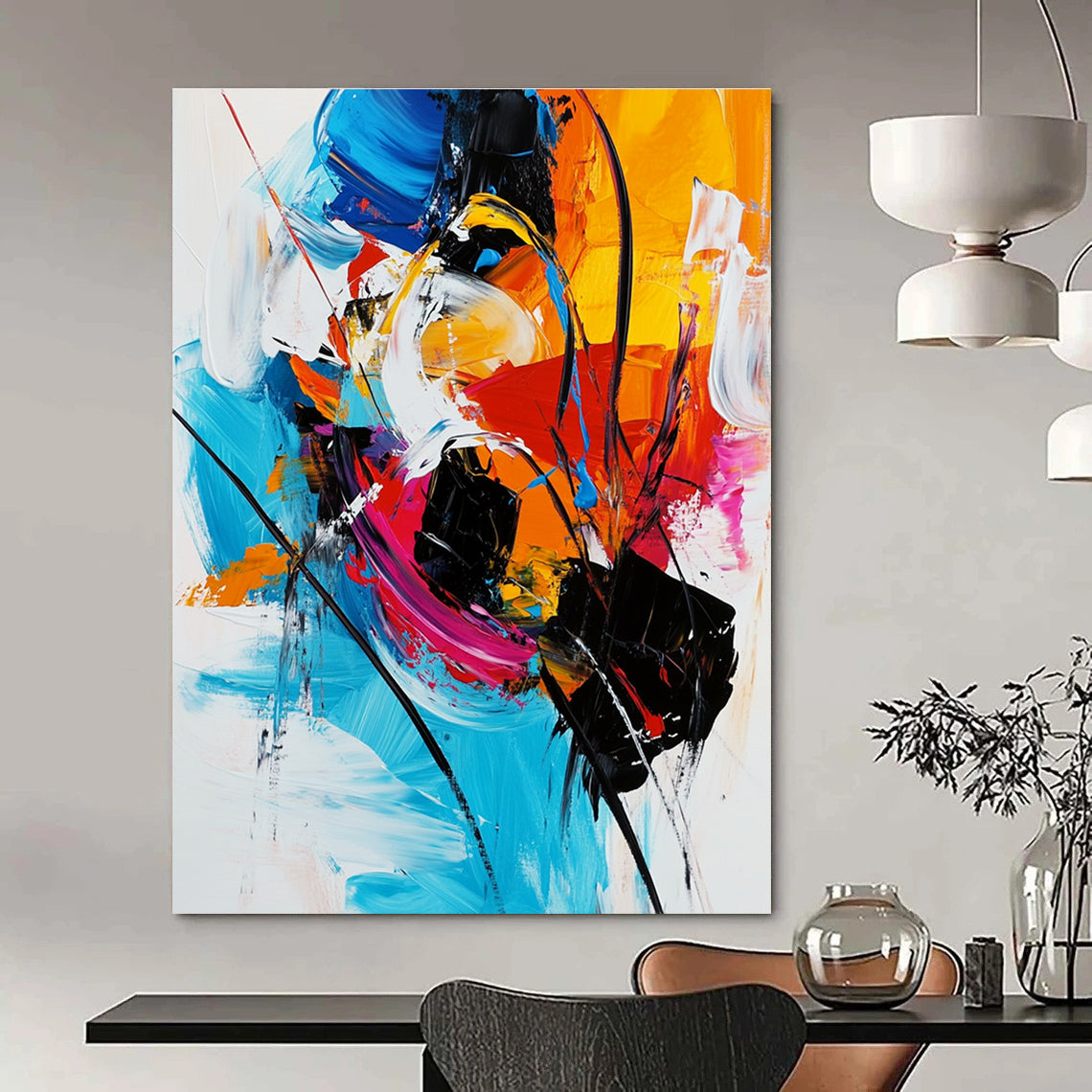 Colorful Abstract Energy Painting for Dynamic Offices GAB0760