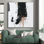 Black White Abstract Details Painting with Intricate Marks WINK638