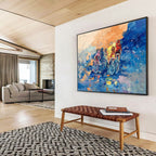 Cyclists Abstract Painting for Sports - Themed Cafes YHT441