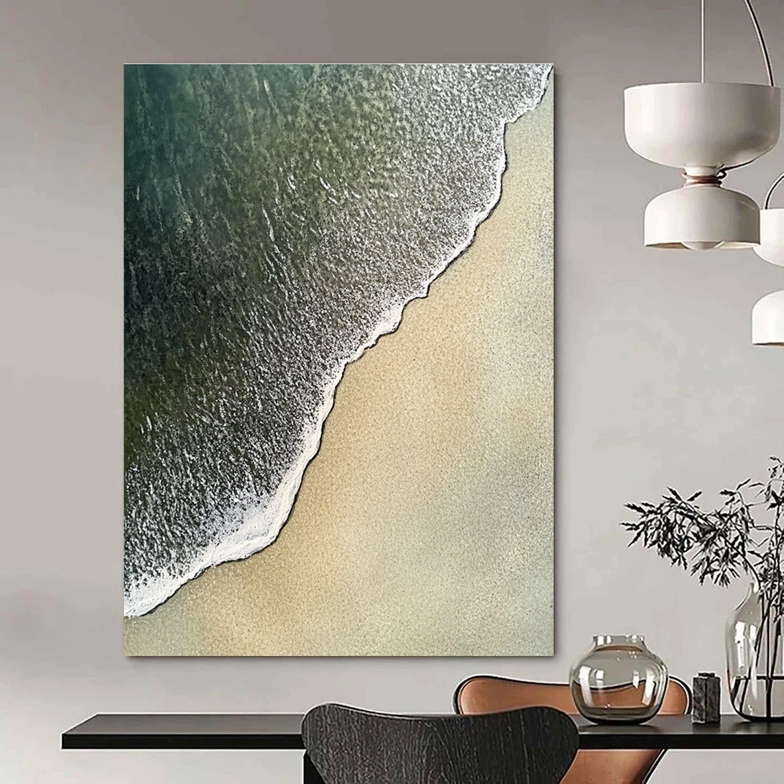 Aerial Beach View Abstract Painting for Coastal Homes GAB1455