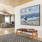 Seaside Serenity Abstract Painting for Coastal Living Rooms YHT190