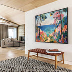 Coastal Path Abstract Painting for Beach House Bedrooms YHT423