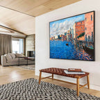 Venice Canal Abstract Painting for Italian Restaurant Private Dining Rooms YHT456