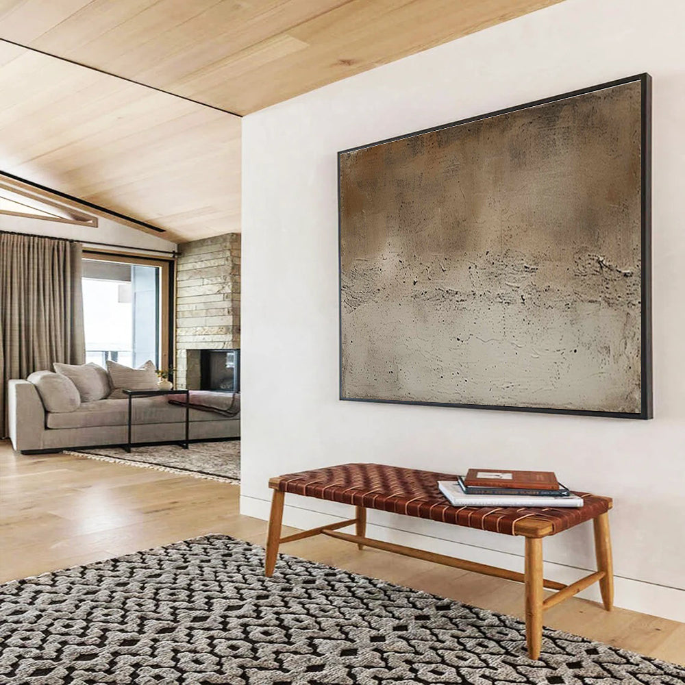 Neutral Textured Abstract Painting for Minimalist Art Galleries YHT257