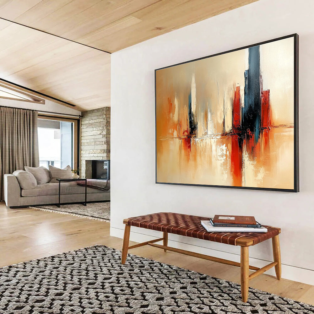 Cityscape Abstract Painting with Warm and Cool Tones ABS257