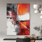 Vibrant Red and Orange Abstract Energetic Abstract Painting for Bold Interiors GAB1401