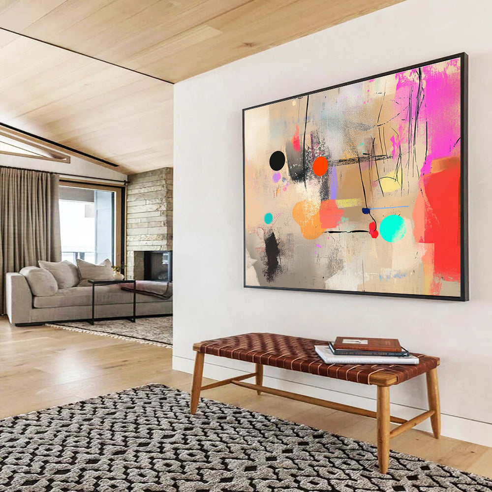 Vibrant Dots - Lines Abstract Expressionist Painting ABS203