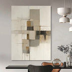 Neutral Geometric Abstract Painting for Mid - Century Modern Offices GAB1214