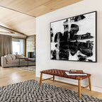 Monochrome Abstract Painting for Industrial Spaces YHT134
