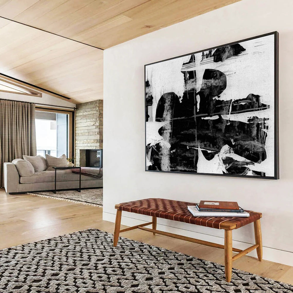 Monochrome Abstract Painting for Industrial Spaces YHT134