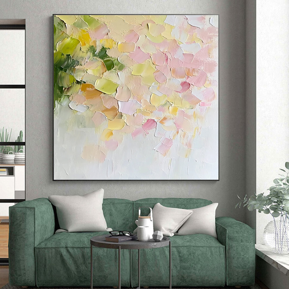 Textured Abstract Blossoms Painting with Tactile Beauty WINK415