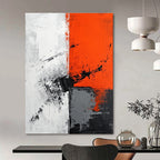 High - Contrast Geometric Abstract Painting for Corporate Boardrooms GAB0878